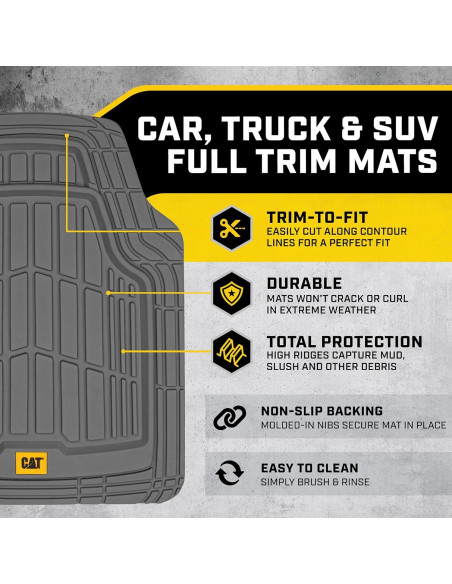 Alfombrillas de Goma CAT CAMT-1004-GR para Auto SUV Gris Alfombrillas de Goma CAT CAMT-1004-GR para Auto SUV Gris