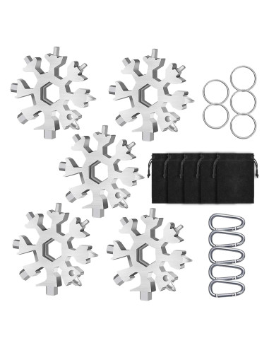 Multiherramienta DEKEones Copo de Nieve 18 en 1 Acero Inoxidable