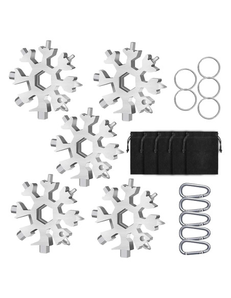 Multiherramienta DEKEones Copo de Nieve 18 en 1 Acero Inoxidable Multiherramienta DEKEones Copo de Nieve 18 en 1 Acero Inoxidable