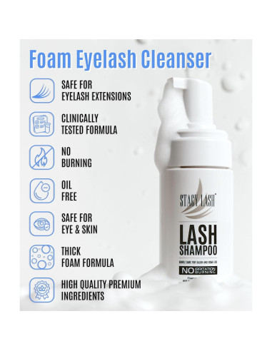 Champú Limpiador para Pestañas Stacy Lash 50ml con Cepillo