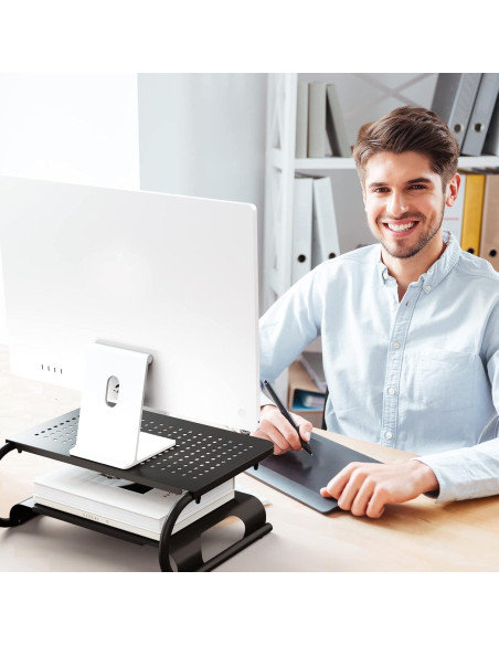 Soporte Elevador para Monitor WALI STT001B Metal Ventilado 20kg Soporte Elevador para Monitor WALI STT001B Metal Ventilado 20kg