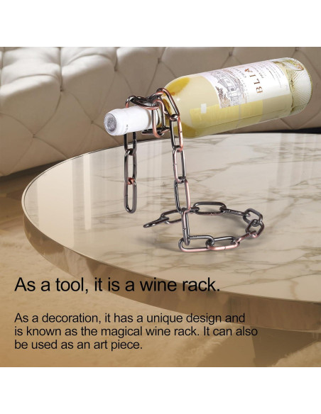Soporte de Vino Flotante Yomktsvn 2PCS Plata y Marrón Soporte de Vino Flotante Yomktsvn 2PCS Plata y Marrón