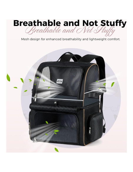 Mochila Transportín para Gatos Lekebobor Doble Compartimento Mochila Transportín para Gatos Lekebobor Doble Compartimento