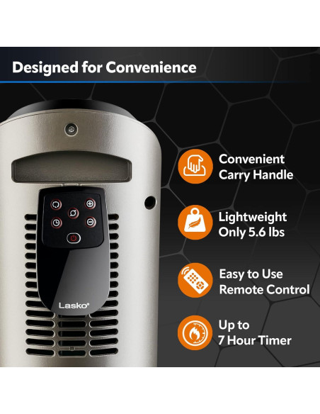 Calefactor Cerámico de Torre Lasko 1500W con Control Remoto Calefactor Cerámico de Torre Lasko 1500W con Control Remoto
