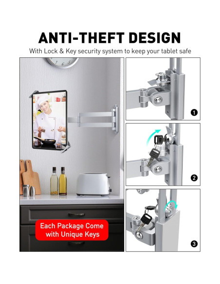 Soporte de Pared AboveTEK para Tableta 7-11" Antirrobo Soporte de Pared AboveTEK para Tableta 7-11" Antirrobo