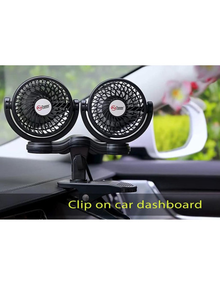 Ventilador de Clip Doble TONNY 12V 4" Rotativo 360 Ventilador de Clip Doble TONNY 12V 4" Rotativo 360