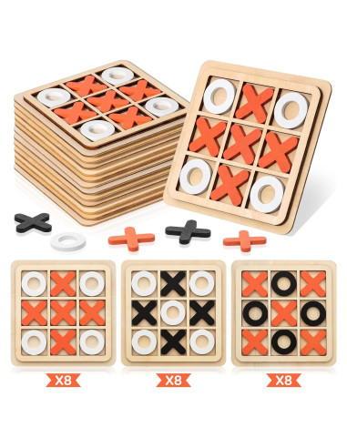 Juego de Tres en Raya de Madera Foilswirl - 24 Piezas 14x14 cm