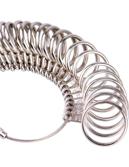 Juego de Medidores de Tamaño de Anillo KUUQA 27 Piezas Inoxidable Juego de Medidores de Tamaño de Anillo KUUQA 27 Piezas Inoxidable