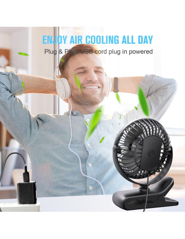 Ventilador USB BESKAR ZLS-E300 3 Velocidades Silencioso