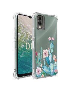 Funda protectora TPU clara floral para Nokia C32 6.5"