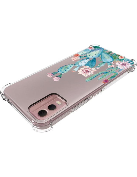 Funda protectora TPU clara floral para Nokia C32 6.5" Funda protectora TPU clara floral para Nokia C32 6.5"