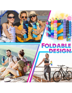 8 Botellas de Agua Plegables Silicona CHENGU 473ml Reutilizables 2