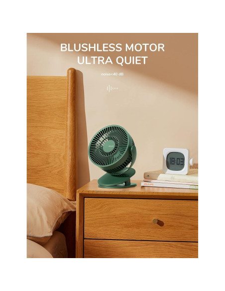 Ventilador Clip JISULIFE 3 en 1 Portátil 4000mAh Verde Ventilador Clip JISULIFE 3 en 1 Portátil 4000mAh Verde