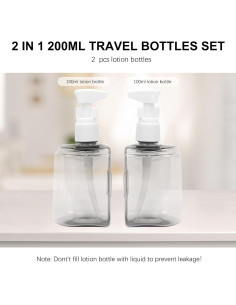 Botellas de Viaje Skycase 2 en 1 - A Prueba de Fugas, 100ml 2