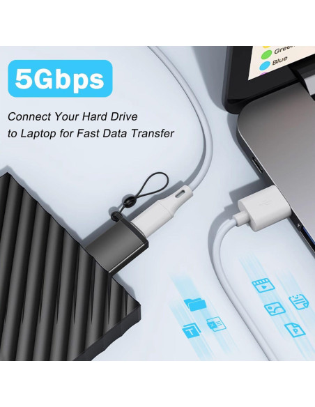 Adaptador USB C a Micro B Ukiism 5 Gbps Compatible HDD Adaptador USB C a Micro B Ukiism 5 Gbps Compatible HDD