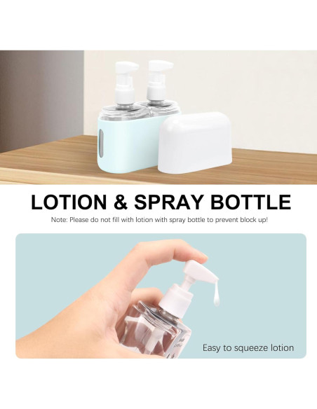 Botellas de Viaje Skycase 2 en 1 - A Prueba de Fugas, 100ml Botellas de Viaje Skycase 2 en 1 - A Prueba de Fugas, 100ml