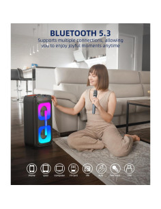 Máquina de Karaoke Gesnada K68 con 2 Micrófonos Inalámbricos 2