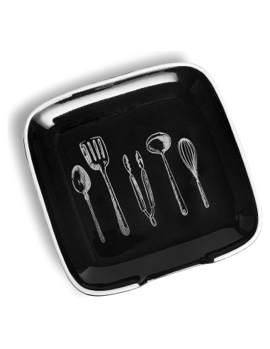Soporte de Cuchara de Cerámica GDCZ Negro 12.06 cm Resistente al Calor