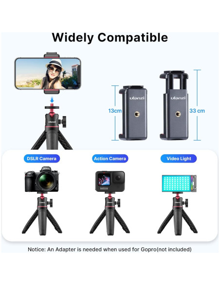 Trípode ULANZI MT-08 con Polo de Extensión y Soporte para Móvil Trípode ULANZI MT-08 con Polo de Extensión y Soporte para Móvil