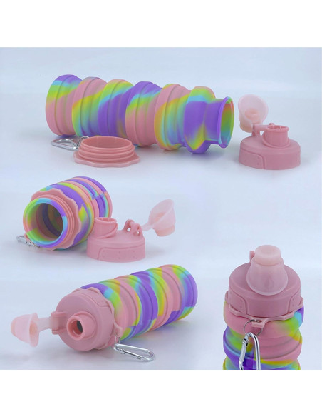 Botellas de Agua Plegables YCTMALL 500ml Silicona Reutilizables Botellas de Agua Plegables YCTMALL 500ml Silicona Reutilizables