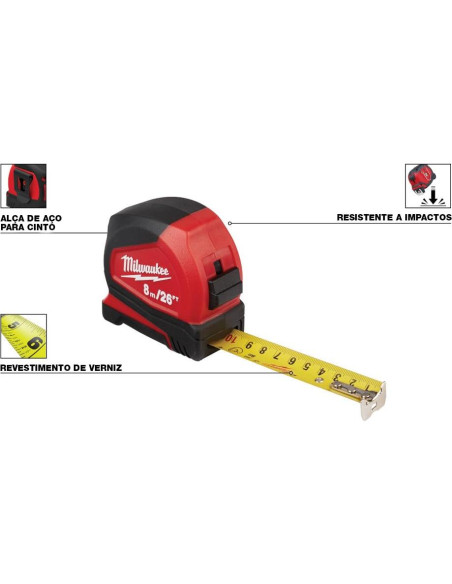 Cinta Métrica 3,66 m MILWAUKEE T31100 Resistente Cinta Métrica 3,66 m MILWAUKEE T31100 Resistente