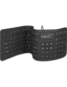 Teclado enrollable de silicona USB a prueba de agua 44.45 cm 2