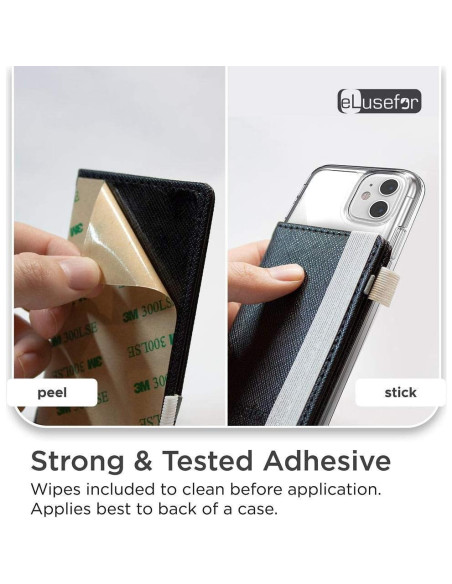 Billetera Adherible eLusefor Negra para Teléfono - 6 Tarjetas Billetera Adherible eLusefor Negra para Teléfono - 6 Tarjetas