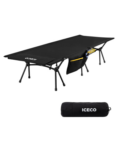 Cama de Camping ICECO Plegable 180 kg Negra para Adultos