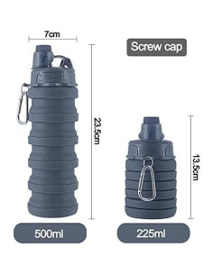 Botella Plegable 500 ml y Taza Silicona 200 ml Konlongzan 2
