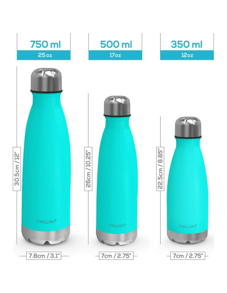 Botella de Agua CHILLOUT LIFE 500ml Acero Inoxidable Aislada Botella de Agua CHILLOUT LIFE 500ml Acero Inoxidable Aislada