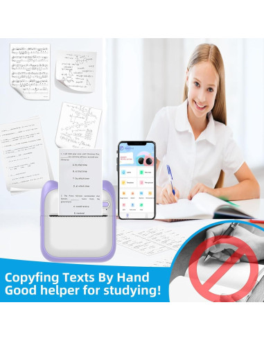 Impresora Térmica Mini PRINHSJI Portátil con 10 Rollos