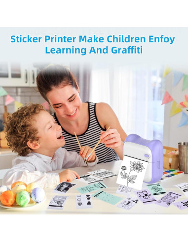 Impresora Térmica Mini PRINHSJI Portátil con 10 Rollos