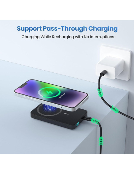 Cargador Portátil Magnético HETP 10800mAh USB-C para iPhone Cargador Portátil Magnético HETP 10800mAh USB-C para iPhone