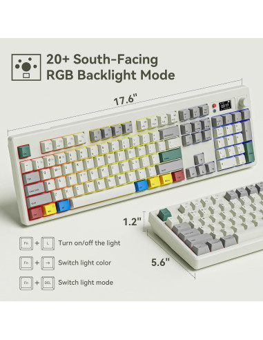 Teclado Mecánico BOYI K104Pro Retro 104 Teclas RGB HotSwap