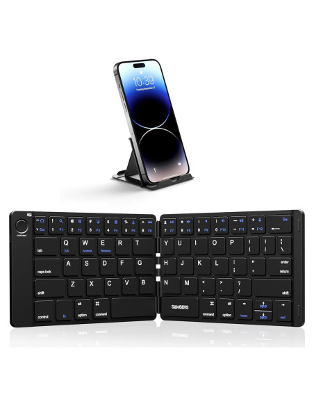 Teclado Bluetooth Plegable Samsers Negro - Portátil y Recargable Teclado Bluetooth Plegable Samsers Negro - Portátil y Recargable
