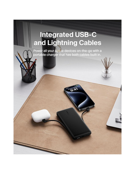 Cargador Portátil Belkin 10,000mAh USB-C y Lightning - Negro Cargador Portátil Belkin 10,000mAh USB-C y Lightning - Negro