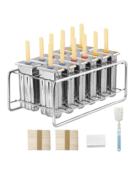 Paquete de 12 Moldes de Paletas de Acero Inoxidable TOCCOOL Paquete de 12 Moldes de Paletas de Acero Inoxidable TOCCOOL