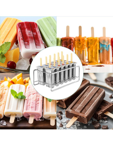 Paquete de 12 Moldes de Paletas de Acero Inoxidable TOCCOOL