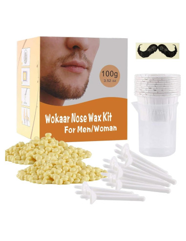 Kit de Cera para Nariz Wokaar 100g - Eliminación Indolora