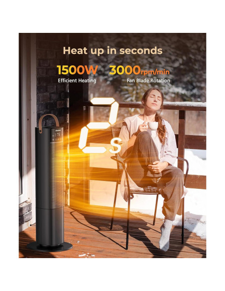 Calentador Eléctrico Abolee HP1503R 1500W 66 cm Oscilante Calentador Eléctrico Abolee HP1503R 1500W 66 cm Oscilante