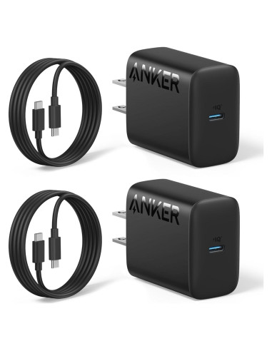 Cargador Anker 25W USB-C Rápido + 2 Cables de 5 pies