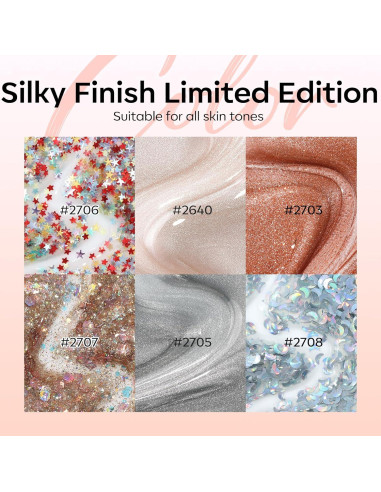 Set de Esmalte de Uñas en Gel Modelones 6 Colores Efecto Ojo de Gato