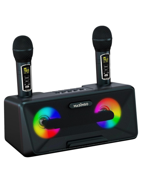 Karaoke MASINGO Presto G2 con 2 Micrófonos Inalámbricos Karaoke MASINGO Presto G2 con 2 Micrófonos Inalámbricos