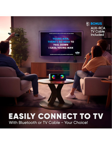 Karaoke MASINGO Presto G2 con 2 Micrófonos Inalámbricos