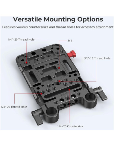 Placa de Batería V-Mount SMALLRIG 12759-SR con Abrazadera 15mm
