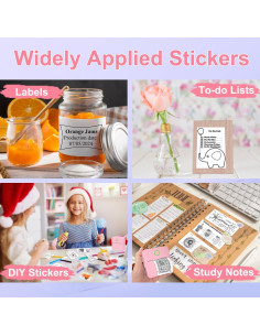 Mini Impresora de Etiquetas Vicbear MP-04 Rosa, 10 Rollos 2