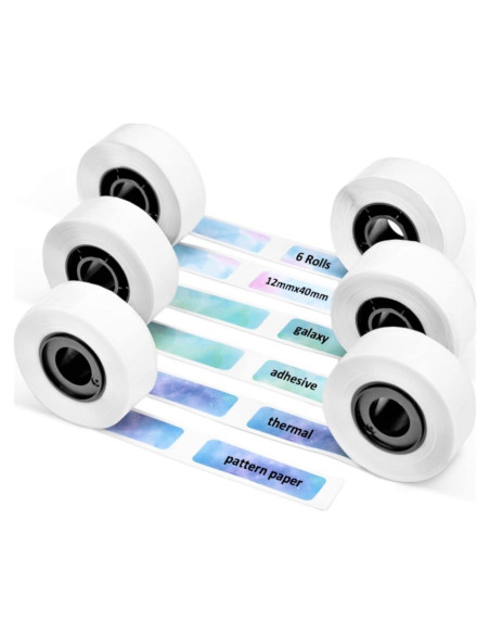 Etiquetas Adhesivas Phomemo D30 Nebula 6 Rollos 12x40mm Etiquetas Adhesivas Phomemo D30 Nebula 6 Rollos 12x40mm