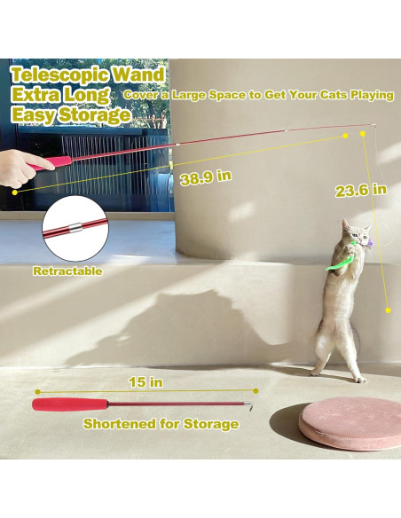 Juguete Interactivo para Gatos MeoHui Varita Telescópica Juguete Interactivo para Gatos MeoHui Varita Telescópica