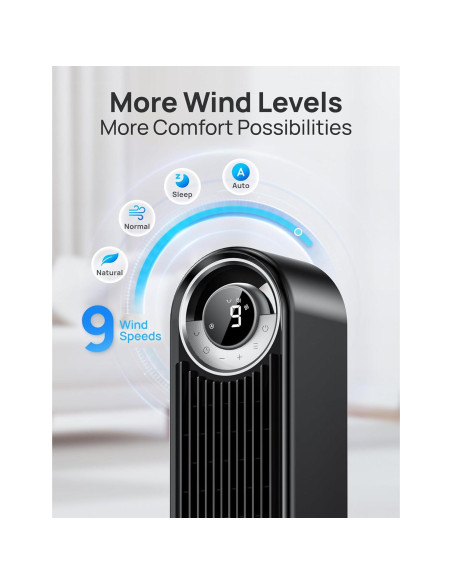 Ventilador de Torre Dreo DR-HTF009 Oscilante 9 Velocidades Ventilador de Torre Dreo DR-HTF009 Oscilante 9 Velocidades