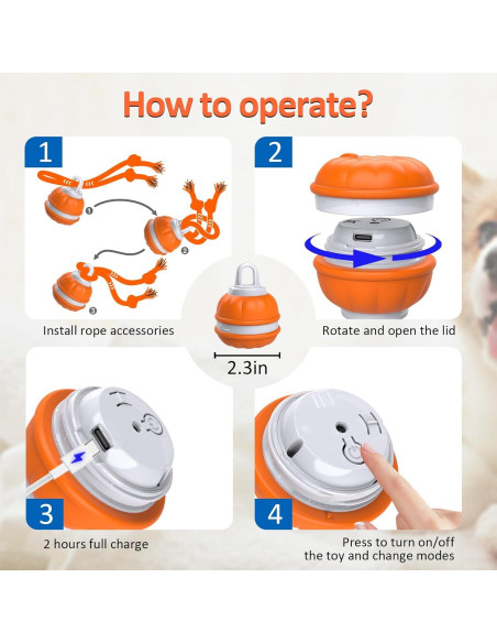 Pelota Interactiva para Perros Salodal P38 Recargable USB Pelota Interactiva para Perros Salodal P38 Recargable USB